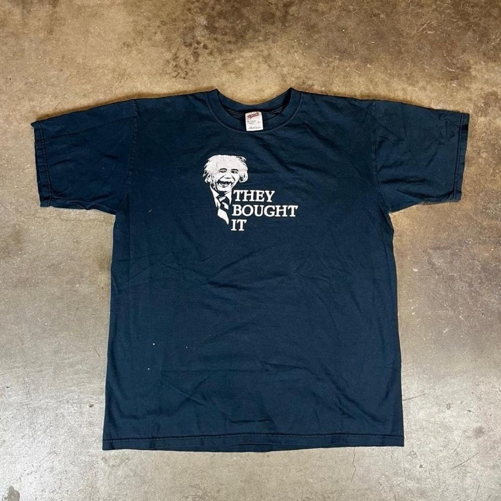 Vintage 90s Einstein "They bought it" black t-shirt Men's Size L